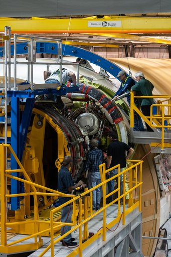 Second RS-25 Engine Attached to NASA Moon Rocket