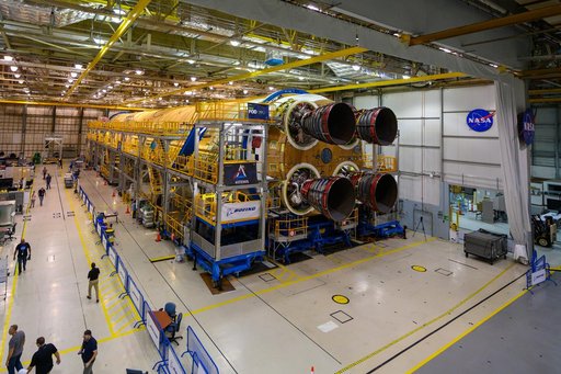 All 4 Engines Attached to the SLS Core Stage for Artemis I Mission