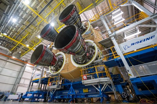 All 4 Engines Attached to the SLS Core Stage for Artemis I Mission