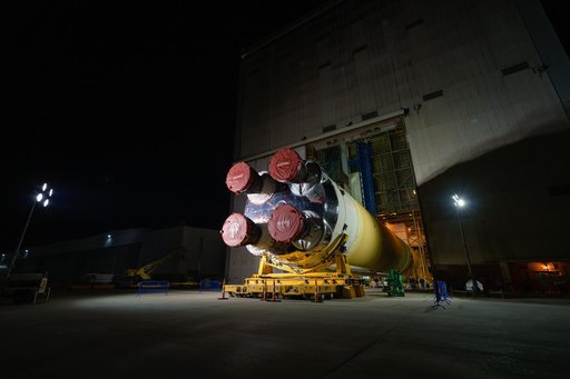 NASA Moves First Artemis SLS Rocket Stage from NASA’s Factory to Barge