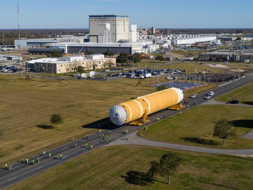 NASA Moves First Artemis SLS Rocket Stage from NASA’s Factory
