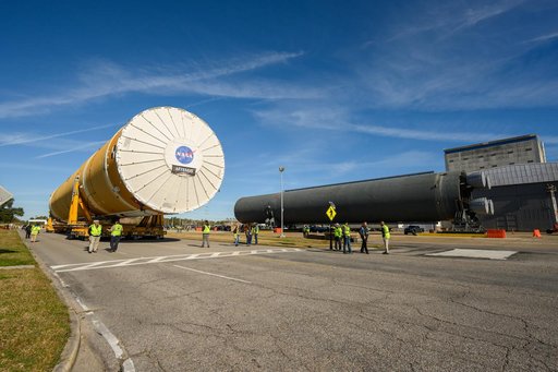 NASA Moves First Artemis SLS Rocket Stage from NASA’s Factory to Barge