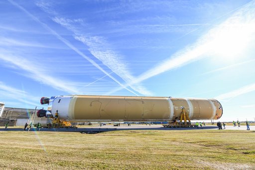 NASA Moves First Artemis SLS Rocket Stage from NASA’s Factory to Barge