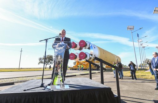 NASA Moves First Artemis SLS Rocket Stage from NASA’s Factory to Barge