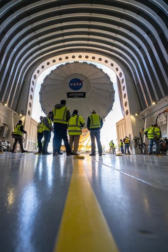 NASA Moves First Artemis SLS Rocket Stage from NASA’s Factory