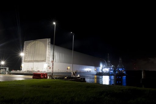 NASA’s Pegasus Barge Stops at MAF with Artemis I Rocket Hardware