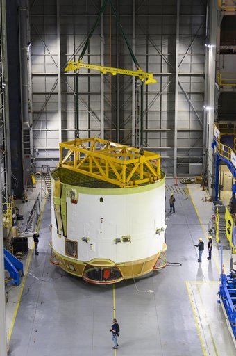 NASA Flips Artemis II Engine Section, Prepares for Final Join