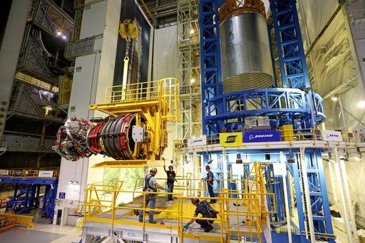 Engine Installation Continues for Artemis II Moon Rocket at NASA Michoud
