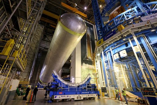 NASA Rocket Liquid Hydrogen Tank Moved for Priming