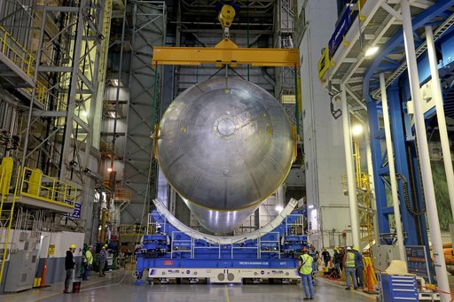 NASA Rocket Liquid Hydrogen Tank Moved for Priming