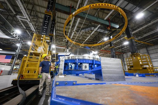 SLS Exploration Upper Stage Test Article Offloaded in Area 94
