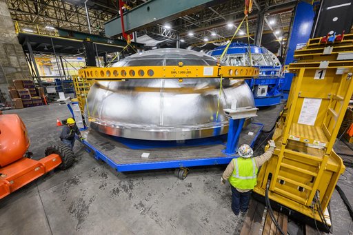 SLS Exploration Upper Stage Test Article Offloaded in Area 94
