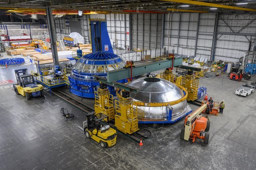 SLS Exploration Upper Stage Test Article Offloaded in Area 94