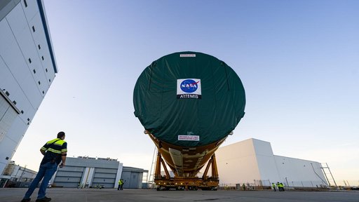 Core Stage for Artemis II Rocket Moved to Pegasus Barge for Departure to Kennedy Space Center