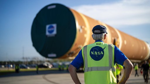 Core Stage for Artemis II Rocket Moved to Pegasus Barge for Departure to Kennedy Space Center