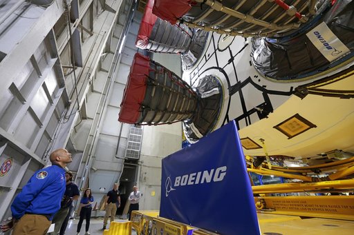 NASA Astronaut Victor Glover Views Artemis II Rocket Stage at NASA Michoud
