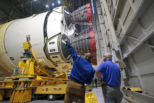 NASA Astronaut Victor Glover Views Artemis II Rocket Stage at NASA Michoud