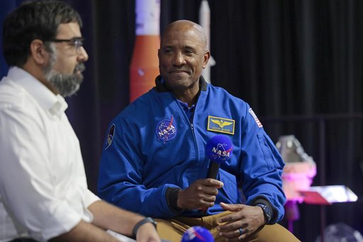 NASA Astronaut Victor Glover Views Artemis II Rocket Stage at NASA Michoud