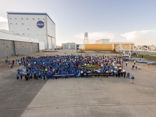 Core Stage for Artemis II Rocket Moved to Pegasus Barge for Departure to Kennedy Space Center