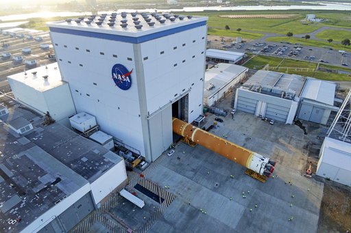 Core Stage for Artemis II Rocket Moved to Pegasus Barge for Departure to Kennedy Space Center