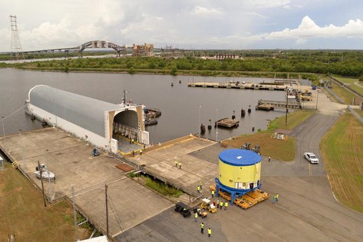 NASA, Boeing Move Artemis IV Rocket Hardware to Barge