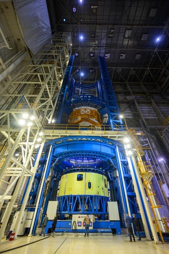 Artemis IV Forward Skirt Moves to Vertical Assembly Center for Next Phase of Production