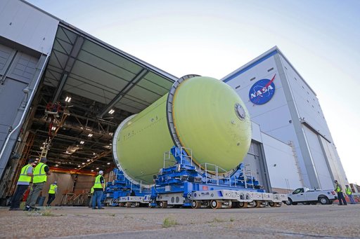 Artemis III Liquid Oxygen Tank Moves to Thermal Protection System Application Cell
