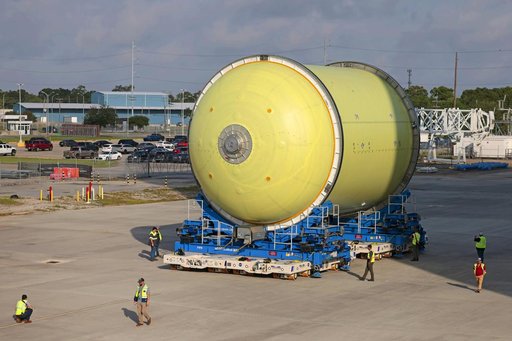 Artemis III Liquid Oxygen Tank Moves to Thermal Protection System Application Cell