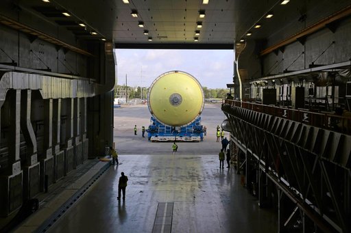 Artemis III Liquid Oxygen Tank Moves to Thermal Protection System Application Cell