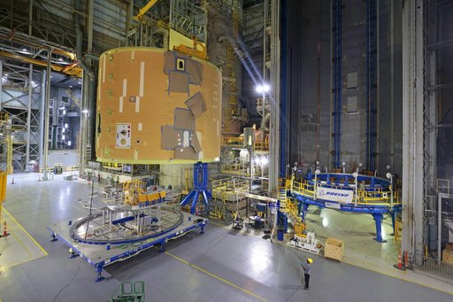 Artemis III Intertank Moves to Vertical Assembly Building for Forward Join