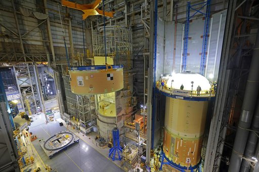 Artemis III Forward Skirt Lifted for Forward Join Mating