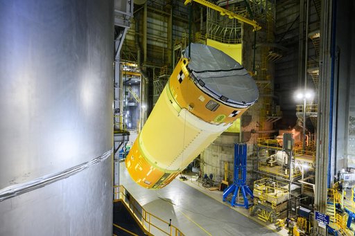Artemis III Core Stage Forward Join Lifts from Stacking Cell