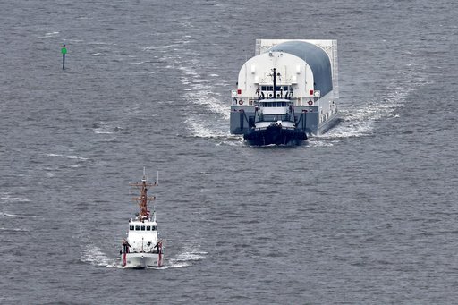 NASA Barge Departs New Orleans with Artemis III Rocket Core Stage
