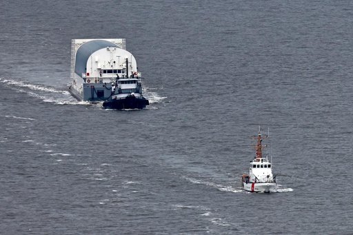 NASA Barge Departs New Orleans with Artemis III Rocket Core Stage