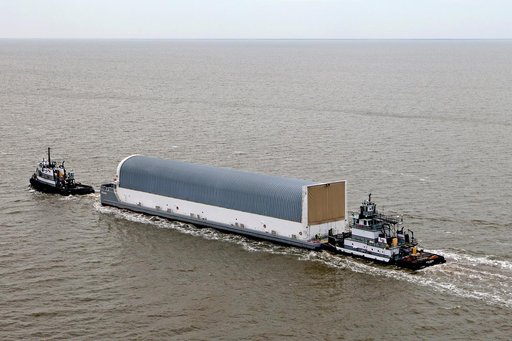 NASA Barge Departs New Orleans with Artemis III Rocket Core Stag