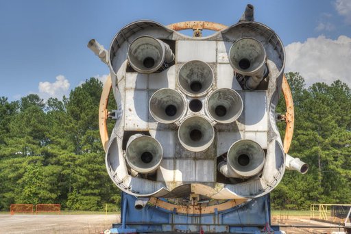 AFT END OF SATURN S-1B STAGE IN EAST TEST AREA