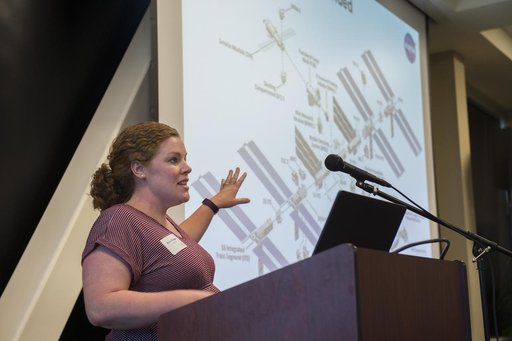 Katie Presson speaks at Geek @ Geek event at Aegis Technologies