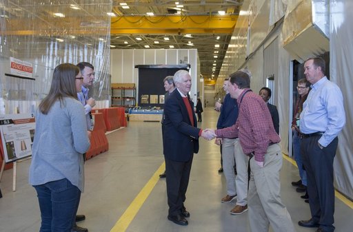 Congressman Mo Brooks views Orion Stage Adapter, (OSA), flight h