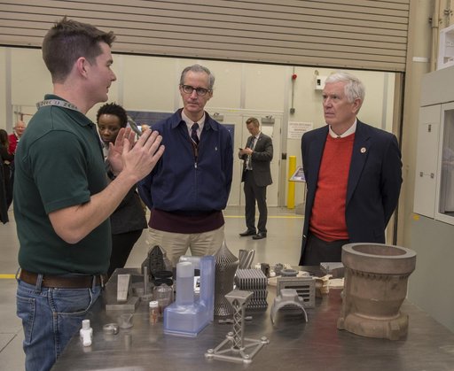 Congressman Mo Brooks views Orion Stage Adapter, (OSA), flight h