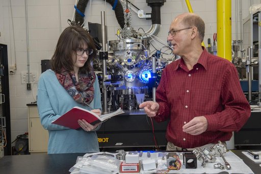 Researchers in the MSFC Electrostatic Levitation Lab