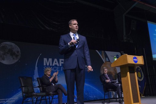 NASA Administrator Jim Bridenstine , March 26 all-hands event.
