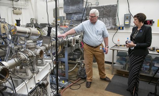 Dr. Nicola Fox and Dr. James Spann Tour Marshall Space Flight Ce