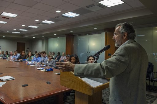 DR. PEDRO “PETE” RODRIGUEZ SPEAKS TO A FULL HOUSE AT HISPANI