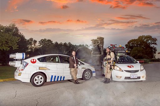 Ghostbuster and Star Wars Themed Cars at Marshall Space Flight C