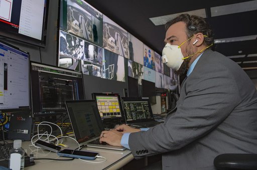 Adam Butt and Teams at NASA’s Marshall Space Flight Center help monitor launch conditions for the Demo-2 mission from the Huntsville Operations Support Center, HOSC.
