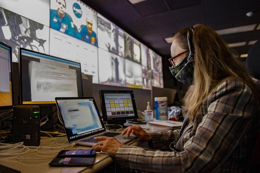Deborah Crane and Teams at NASA’s Marshall Space Flight Center help monitor launch conditions for the Demo-2 mission from the Huntsville Operations Support Center, HOSC.
