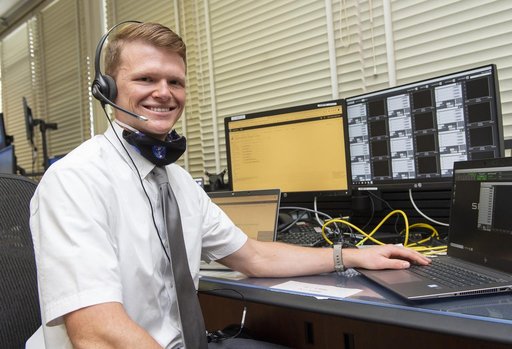 Patrick Mills and teams at NASA’s Marshall Space Flight Center help monitor launch conditions for the Demo-2 mission from the Huntsville Operations Support Center, HOSC.