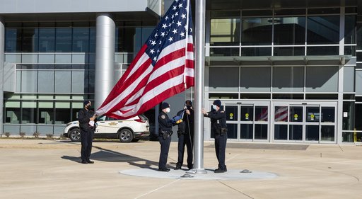 NASA Marshall Raises Flag at New Headquarters Building