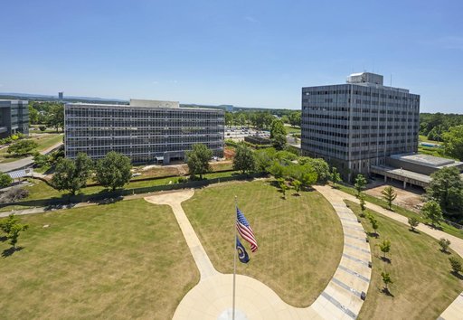 Pre demolition photos of NASA MSFC building 4201 from the roof o