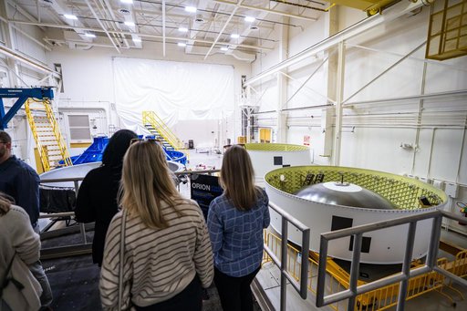 NASA Employees View SLS Rocket Hardware Before its Upcoming Move to Florida